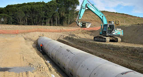 Works are continuing on the Bruce Highway upgrade. A man works on a culvert as a part of the project’s first contract. Works are continuing on the Bruce Highway upgrade. A man works on a culvert as a part of the project’s first contract.